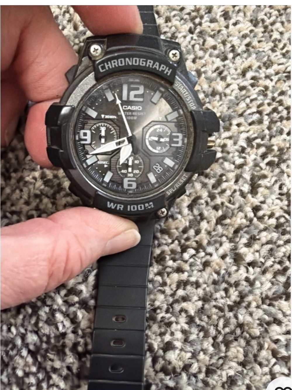 Casio Black Resin Chronograph Watch